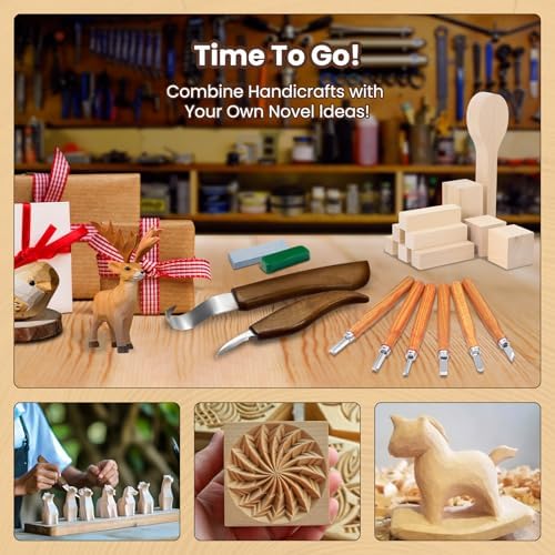 Wood Carving Kit Whittling Kit: 27pcs Wood Carving Tools Set - Image 6