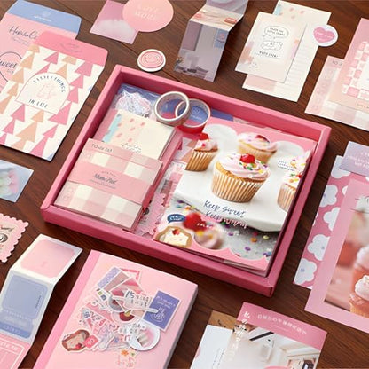 JOYCHOIC 348 Pcs Pink Scrapbook Supplies Kit, Dessert Junk Journal, Scrapbooking and Journaling Materials, Large Aesthetic Collection for Women, Stationery Arts Craft, Adults Daily - Image 2