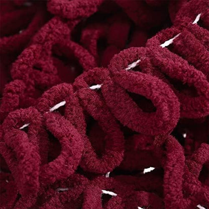 3 Rolls Finger Blanket Yarns Puffy Loop Yarn Soft Crochet Fluffy Finger Knitting Chunky Hand Woven Fluffy for DIY Knitting Crafts(Cherry Red) - Image 4