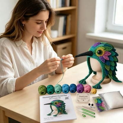 smtsmt Fantasy Hood Hat DIY Crochet Kit Series (Bird) - Image 5