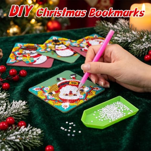WIVICO 4Pcs Diamond Painting Bookmarks, Diamond Pearl Art Kits for Adults - Image 7