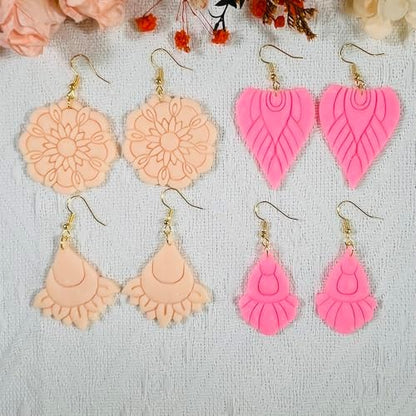 Xaekicr Polymer Clay Cutters Boho Earring Set – 4PCS Clay Cutters for Polymer Clay Jewelry, Mandala Flower and Tribal Shapes, Clay Earring Cutters and Polymer Clay Tools for DIY Craft Making - Image 4