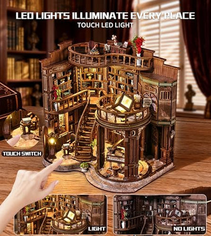 Roroom DIY Miniature House Kit, Dreamy Book Hall Book Nook Kit - Image 4