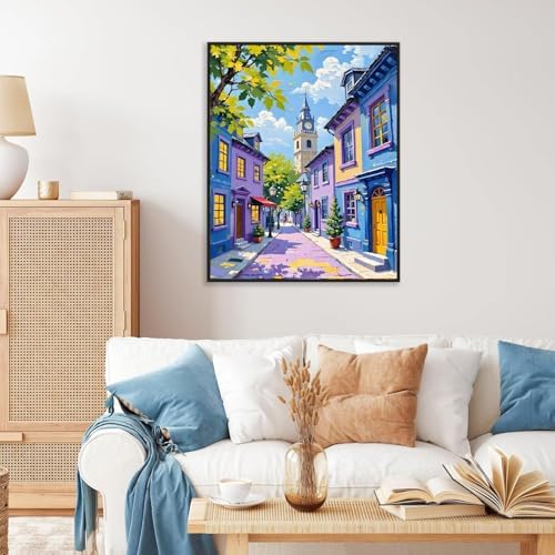AOSGEDY Paint by Numbers Kit for Adults, Scenery-Cityscape Adults Paint by Number Kits, Landscape Paint by Numbers for Beginners, DIY Acrylic Painting on Canvas for Home Wall Art Decor 16x20 Inch - Image 2