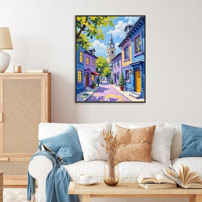 AOSGEDY Paint by Numbers Kit for Adults, Scenery-Cityscape Adults Paint by Number Kits, Landscape Paint by Numbers for Beginners, DIY Acrylic Painting on Canvas for Home Wall Art Decor 16x20 Inch - Image 2