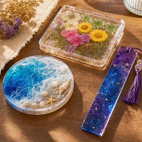 QimYiag 138 Pcs DIY Resin Kit, Epoxy Resin Kit, Resin Jewelry Making Kit Silicone Molds for DIY Crafts Jewelry Making - Image 4