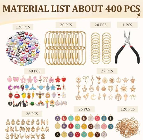 Sureio 440 Pcs Gold Brass Carabiner DIY Kit 20 Set Carabiner Bag Making - Image 3