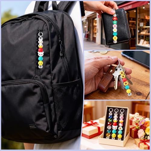 30 Pack Beadable Keychain Bars DIY Blank Beadable Keychains - Image 7
