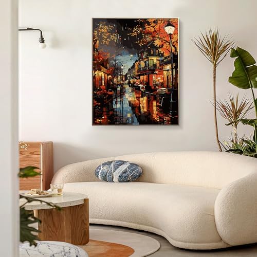 PRASIO Framed Paint by Numbers Kit for Adults Beginner, Landscape Adult Paint by Number Kits on Canvas Framed, DIY Acrylic Watercolor Oil Paint by Numbers with Frame for Gift Home Decor 16x20 Inch - Image 7