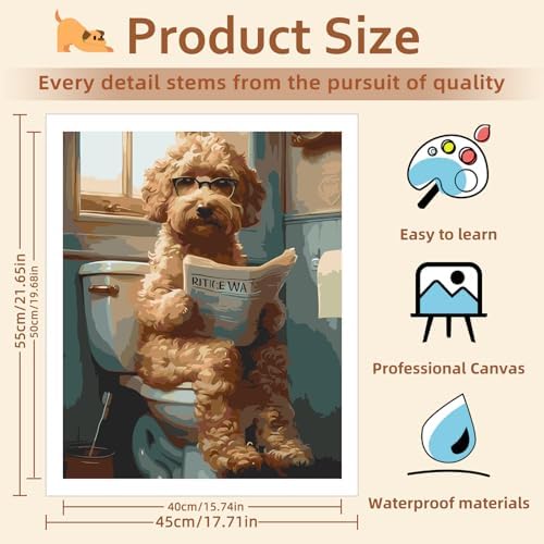Reivworl Dog Paint by Numbers Kit for Adults, 16×20 inch - Image 4