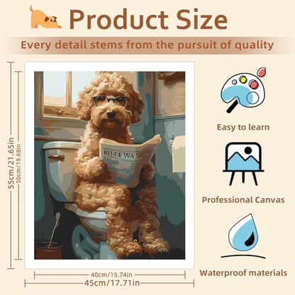 Reivworl Dog Paint by Numbers Kit for Adults, 16×20 inch - Image 4