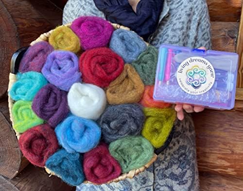 Living Dreams Yarn Needle Felting Premium Starter Kit, Colorful Corriedale - Image 2