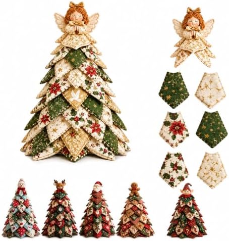Wakczshy DIY Quilted Christmas Tree Kit, 3D Quilt Kits for Beginners, Elf by Wakczshy