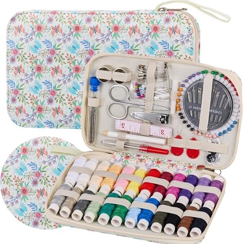Bobode Printing Floral Travel Sewing Kit with 130 PCS Sewing Accessories by Bobode
