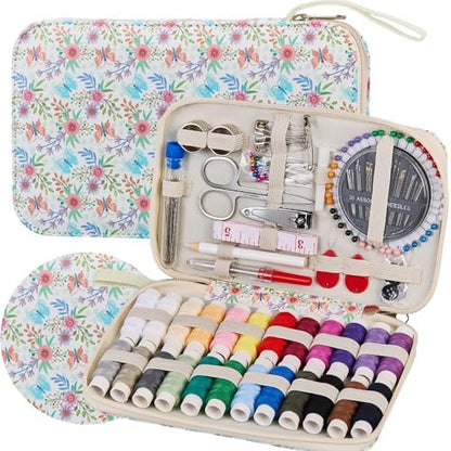 Bobode Printing Floral Travel Sewing Kit with 130 PCS Sewing Accessories by Bobode