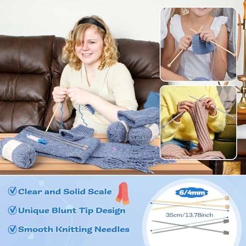 Coopay Knitting Kit for Beginners, Hat Scarf Glove Knitting Kit w/Guide - Image 4