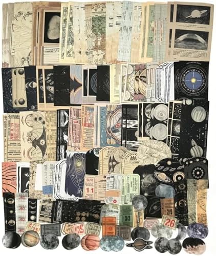 Esweny 200PCS Vintage Scrapbooking Supplies Kit for Journaling, Scrapbook Sticker Paper Pack for Junk Journal Planners Aesthetic Cottagecore Room Decor Wall Art Collage Album by Esweny