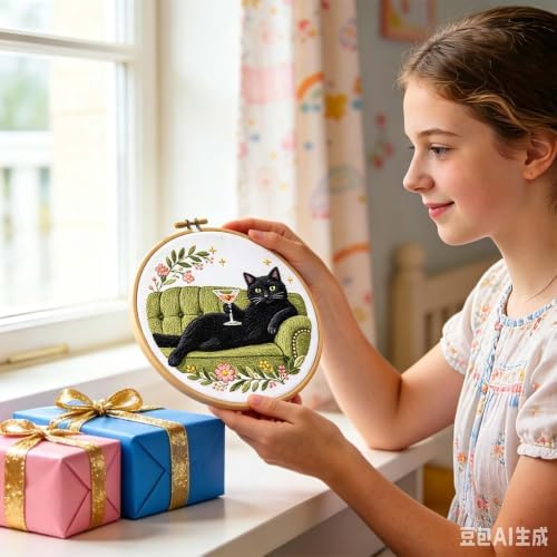 niurenmaoyi Funny Embroidery Kit for Beginner,Needlepoint Kit for Adult - Image 6