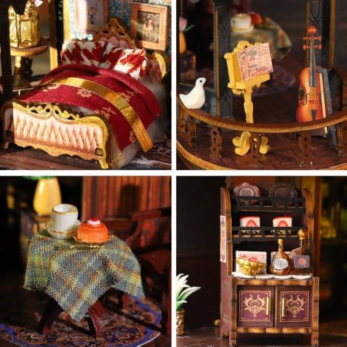 DIY Miniature Dollhouse Kit, Castle Tiny House Building Kit for Adults - Image 4