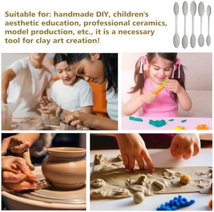 5PCS Double-Ended Clay Sculpting Tools, Polymer Clay Texture Tools Set with Wooden Handle for Pottery, Ceramics, DIY Art Modeling - Professional Sculpting & Detailing Kit - Image 4