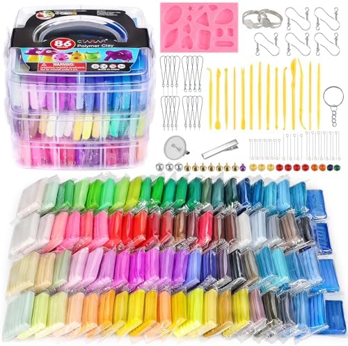 CiaraQ 86-Color Polymer Clay Oven Bake Modeling Kit by CiaraQ