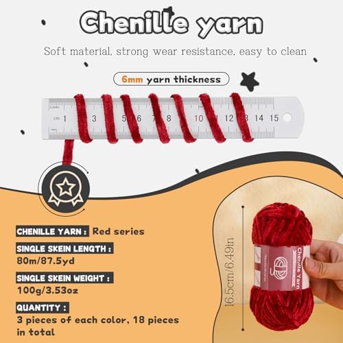 LUNARM Chenille Yarn for Crochet Knitting Chunky Blanket Velvet Yarn - Image 6