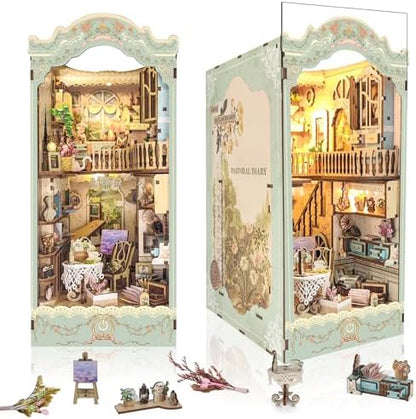 DIY Book Nook Kit,Dollhouse Booknook Bookshelf Insert Decor,3D Wooden Puzzles with LED Dust Cover,Book Nook Miniature Kit,Birthday Halloween Home Decor for Teens Adult-Countryside Diary by Unknown