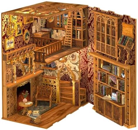 Fsolis Book Nook Kit, 3D Wooden Puzzles for Adults (Eternal Bookstore) - Image 3
