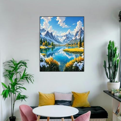 ldazao Mountain Paint by Numbers for Adults-Landscape Paint by Number on Canvas Without Frame, DIY Forest Scenery Oil Painting for Gift Home Wall Decor(16x20inch) - Image 3