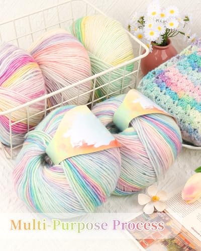 Coopay Yarn for Crocheting & Knitting, Gradient Cake Yarns (Watercolor) - Image 6