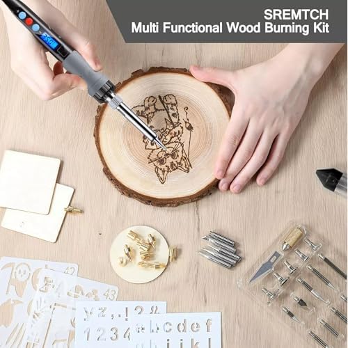 56pcs New Wood Burning Kit With Letter Stamps Copper Mold DIY，Hot Stamps Tool with Figure Alphabet,Wood Burner Tips Adjustable Temperature Soldering Iron Pen,DIY Kit Carving Adults Crafts Beginners - Image 5