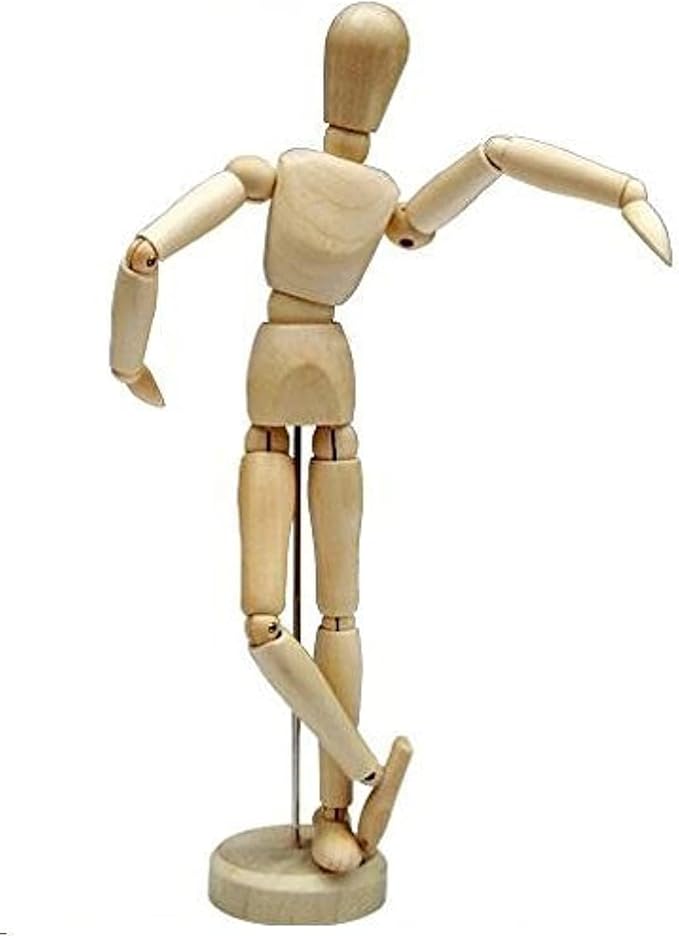 HSOMiD 12'' Artists Wooden Manikin Jointed Mannequin Perfect for Home Decoration / Drawing The Human Figure (A)