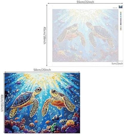 Lxmsja Two Turtles Paint by Numbers Kit for Adults, Ocean Fish Acrylic Paint by Numbers for Adults Beginner, DIY Craft Supplies Oil Painting Kits for Home Wall Decor 20x16 inch (No Frame) - Image 6