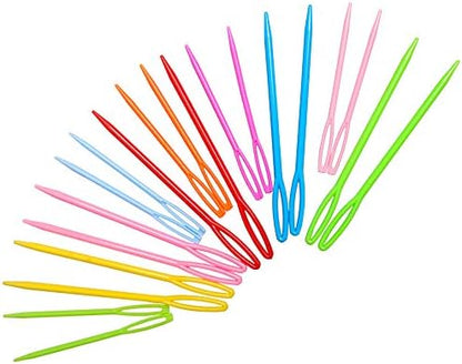 Hekisn Large-Eye Plastic Sewing Needles, 20 Pieces Colorful Safety Lacing Needles, 2 Different Sizes Yarn Sewing Needle, Learning Needles for DIY Sewing Handmade Crafts，3.5 &2.76 inch (20 Pieces) by Unknown