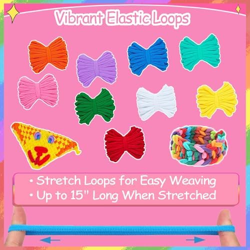 REENLIV 504 PCS Weaving Loom Loops Refill for 6-12 Inch Potholder Loom kit Toys, Elastic DIY Arts and Crafts Loops Supplies for Kids Beginners, Perfect Christmas & Birthday Gifts for 5-13 Year Girls. - Image 3