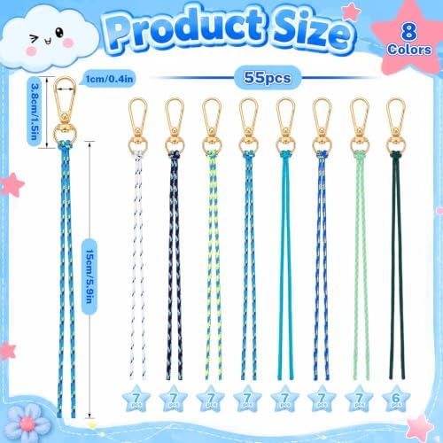 Wurosi 55 Pcs Paracord Keychain Kit, Beadable Keychain Making Kit - Image 2