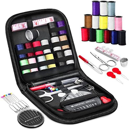 Sewing Kit, Sewing Kits for Adults, OKOM 68Pcs Thread for Sewing, Sewing Supplies, Sew Kit for Home,Traveler,Small Mini, Basic, Beginner, DIY, Needle and Thread Kit, Gift for Mother and Grandma by OKOMER