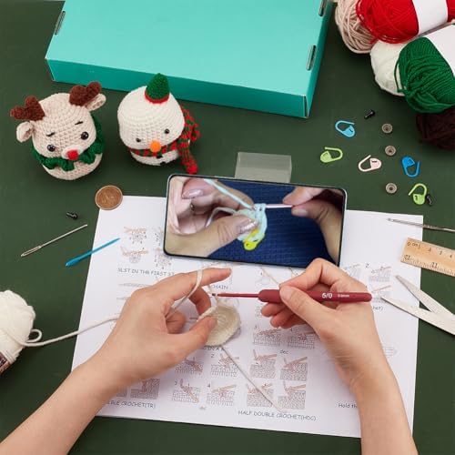 ACRNIGHEET 2Pcs Christmas Crochet Kit for Beginners Snowman and Deer Kits - Image 4