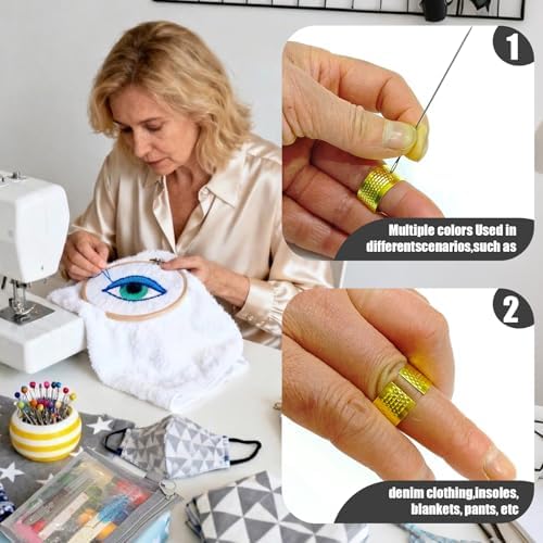 Jlpawsecc 44 Pcs Sewing Kit for Adults and Beginners, Big Eye Steel Sewing Needles Kit for Hand Sewing with Needle Threader, Seam Ripper, Threads and Thimbles - Image 4