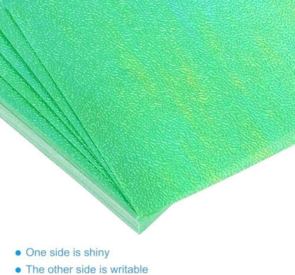MECCANIXITY 100 Sheet Glitter Origami Paper 4x4 Inch Shiny Sparkly Square Folding Sheet 10x10cm Iridescent Paper for DIY Art, Craft Decor, Green - Image 4