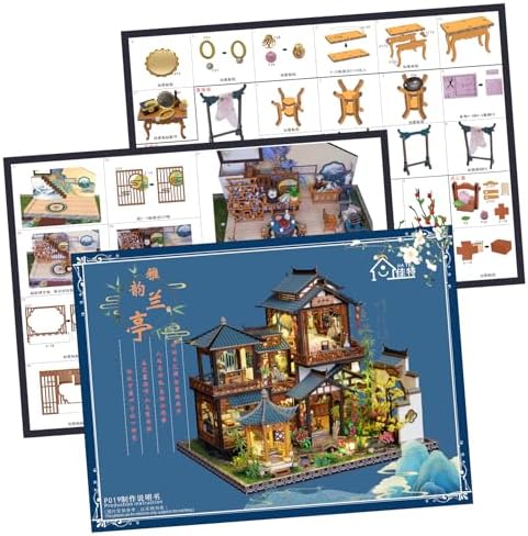 DIY Miniature House Kit - Miniature Wooden Dollhouse Kit - Mini House Building Kit for Adults - Vintage Courtyard Tiny Model House Kit with LED, Miniature Kit, Creative DIY Adult Crafts Gift - Image 6