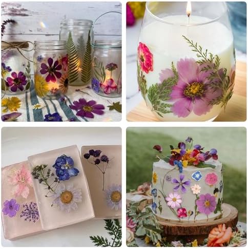 80PCS Spring Large Pressed Flowers Leaves , Real Nature Dry Flowers for Resin Craft, Larage Pressing Floral with Tweezers Set for DIY Jewelry Making Nail Card Scrapbook Art - Image 4