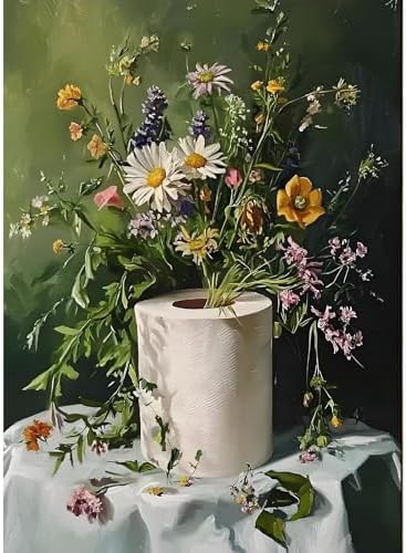 VIGEGU Flowers Paint by Numbers Kit for Adults Beginner,Easy Adult Paint by Number Kits on Canvas DIY Painting for Beginners Art by Numbers for Home Wall Decor 16x20 Inch by VIGEGU