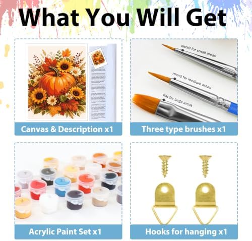Fall Paint by Numbers Kit for Adults, Adult Paint by Number Kits 16x20 Inch - Image 6