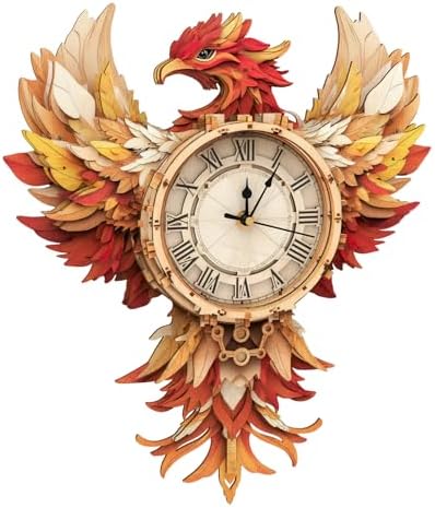 KAAYEE 3D Puzzles for Adults Phoenix Clock Bird Wooden Puzzle DIY Craft by KAAYEEDirect