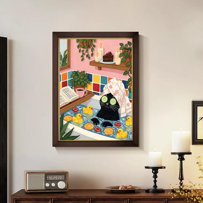 CraftBliss Cat Paint by Number for Adults, Funny Animal Painting by Numbers, DIY Acrylic for Beginners Unframed, Easy Paint by Numbers Adults on Canvas Decor 16x20inch - Image 3