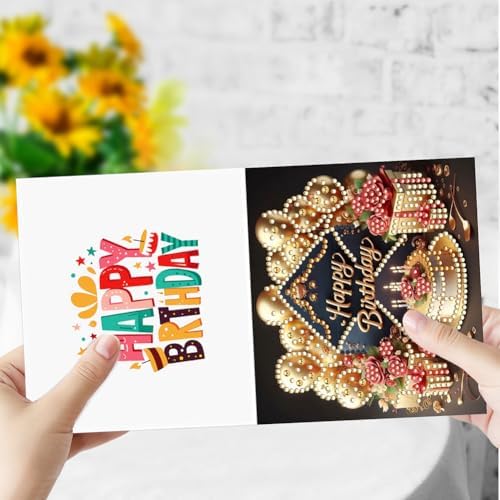 10pcs DIY Diamond Art Greeting Cards Kit with Envelopes&Tools - Create Your Own Sparkling Birthday, Thank You, Holiday Cards for Adults & Beginners(Happy Birthday) - Image 7