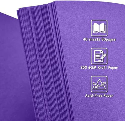 Scrapbook Album 8x8 Inch - Hardcover Kraft Paper Photo Album with 80 Pages, Memory Book for Wedding, Anniversary, Family, Christmas, Baby Shower, Ideal for Preserving Precious Moments - Image 5