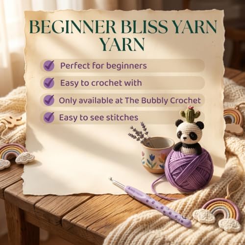 Bubbly Crochet Pom Pom the Panda Beginner Crochet Kit – DIY Plush with Custom Eyes & Bamboo Accent, Guided Tutorials & All-in-One Tools – Amigurumi Craft and Easy Arts - Image 7