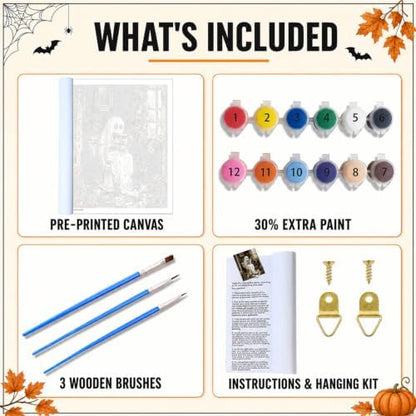 Halloween Ghost Paint by Numbers Kit for Adults, 16x20 inch - Image 5
